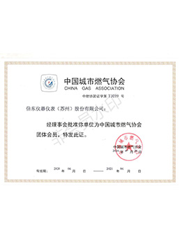  中国都会燃气协会会员证书